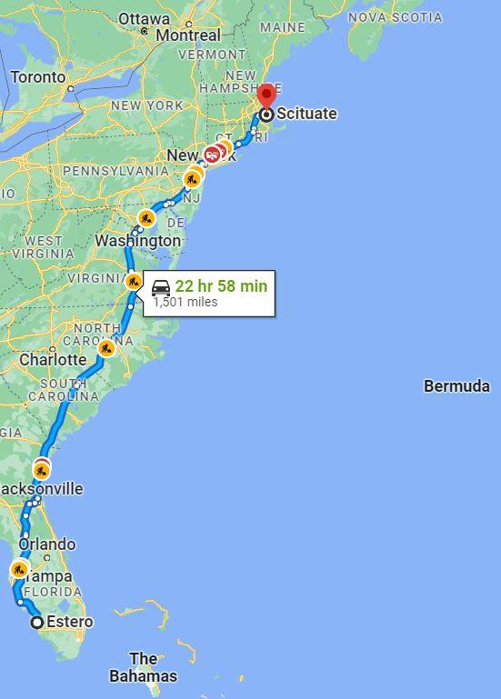 florida to boston