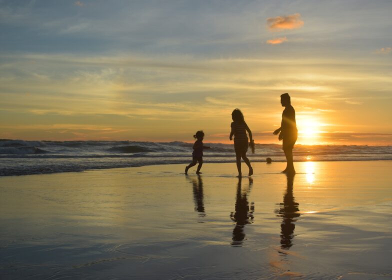 family-beach-sunset