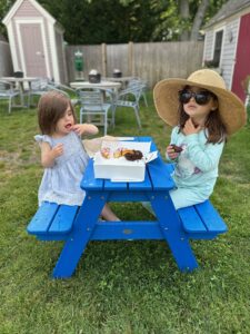 Natale and Holly with their Mini Table 